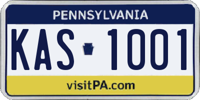 PA license plate KAS1001