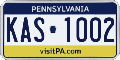 PA license plate KAS1002