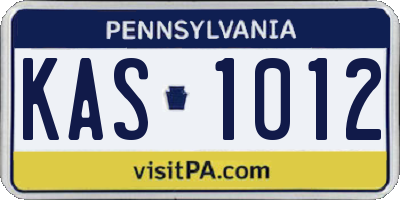 PA license plate KAS1012