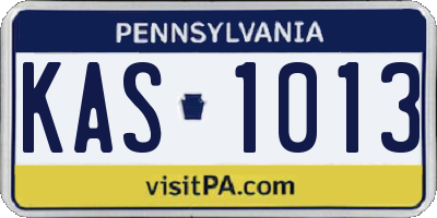 PA license plate KAS1013