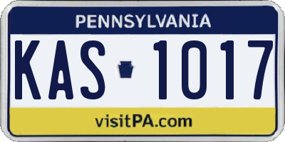 PA license plate KAS1017