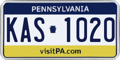 PA license plate KAS1020