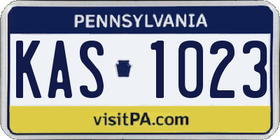 PA license plate KAS1023