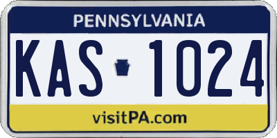 PA license plate KAS1024