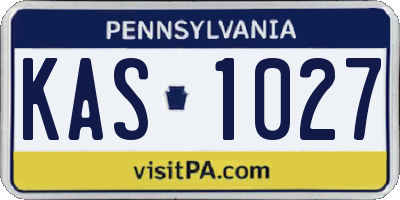 PA license plate KAS1027
