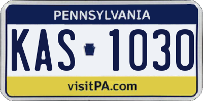 PA license plate KAS1030