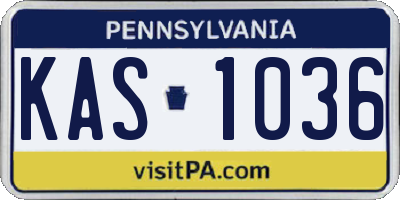 PA license plate KAS1036