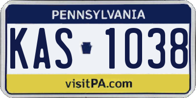 PA license plate KAS1038