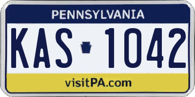 PA license plate KAS1042