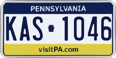 PA license plate KAS1046