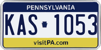PA license plate KAS1053