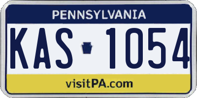 PA license plate KAS1054