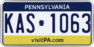 PA license plate KAS1063