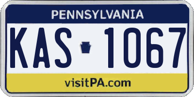 PA license plate KAS1067