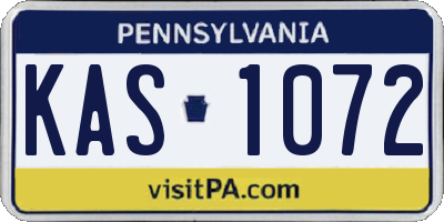 PA license plate KAS1072
