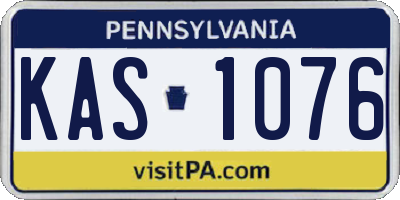 PA license plate KAS1076