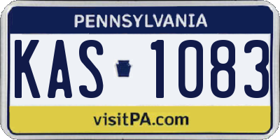 PA license plate KAS1083