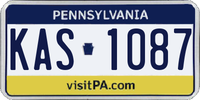 PA license plate KAS1087