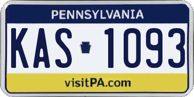 PA license plate KAS1093