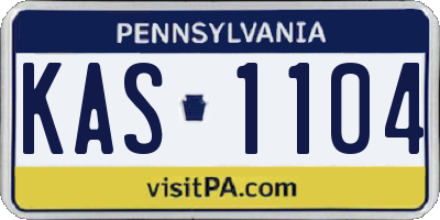 PA license plate KAS1104