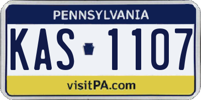 PA license plate KAS1107