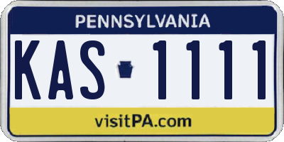 PA license plate KAS1111