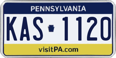 PA license plate KAS1120