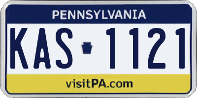 PA license plate KAS1121