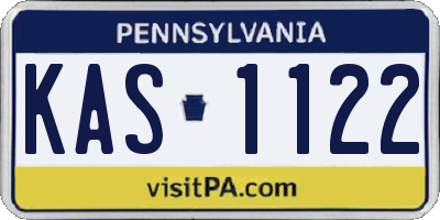 PA license plate KAS1122