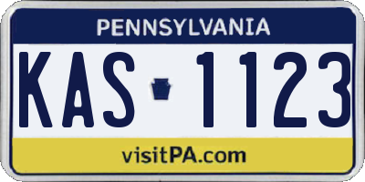 PA license plate KAS1123