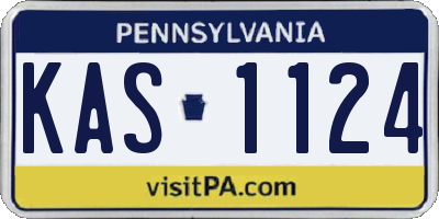 PA license plate KAS1124