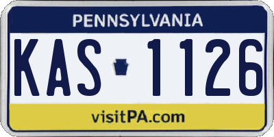 PA license plate KAS1126