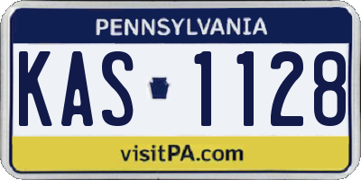 PA license plate KAS1128