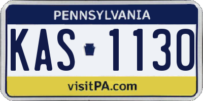 PA license plate KAS1130