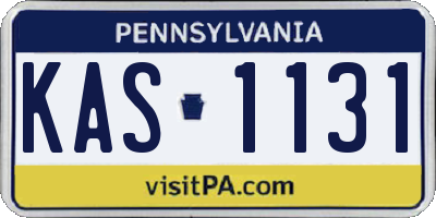 PA license plate KAS1131