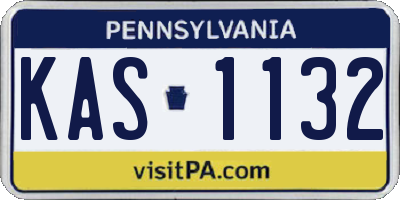 PA license plate KAS1132