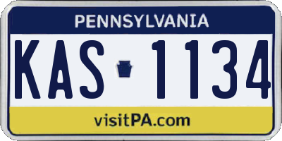 PA license plate KAS1134