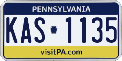 PA license plate KAS1135