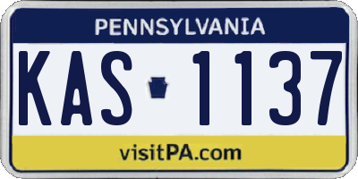 PA license plate KAS1137