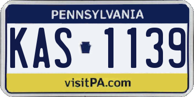 PA license plate KAS1139