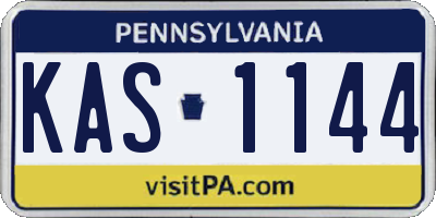PA license plate KAS1144