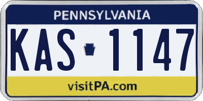 PA license plate KAS1147