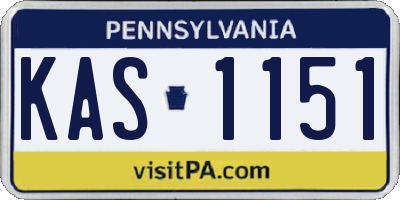 PA license plate KAS1151