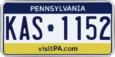 PA license plate KAS1152