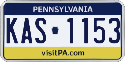 PA license plate KAS1153