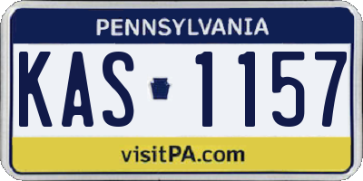 PA license plate KAS1157