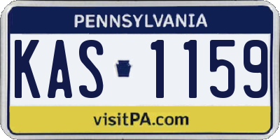 PA license plate KAS1159