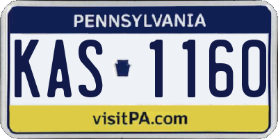 PA license plate KAS1160