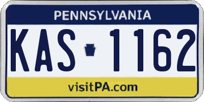 PA license plate KAS1162