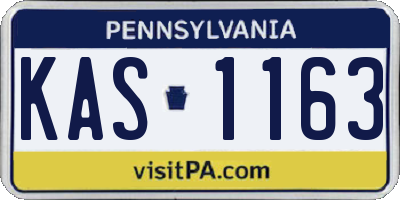 PA license plate KAS1163